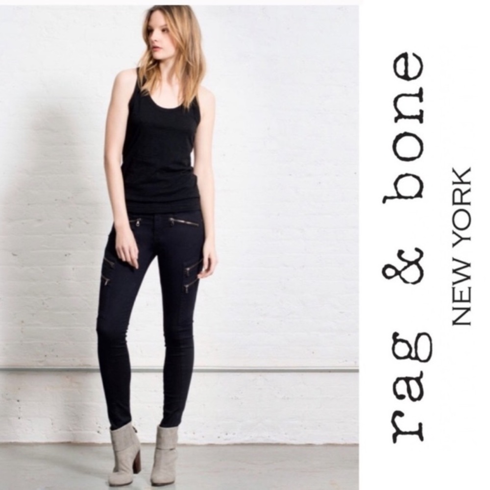 Rag & Bone Lariat Skinny Jean size 28 Midnight Blue/Black